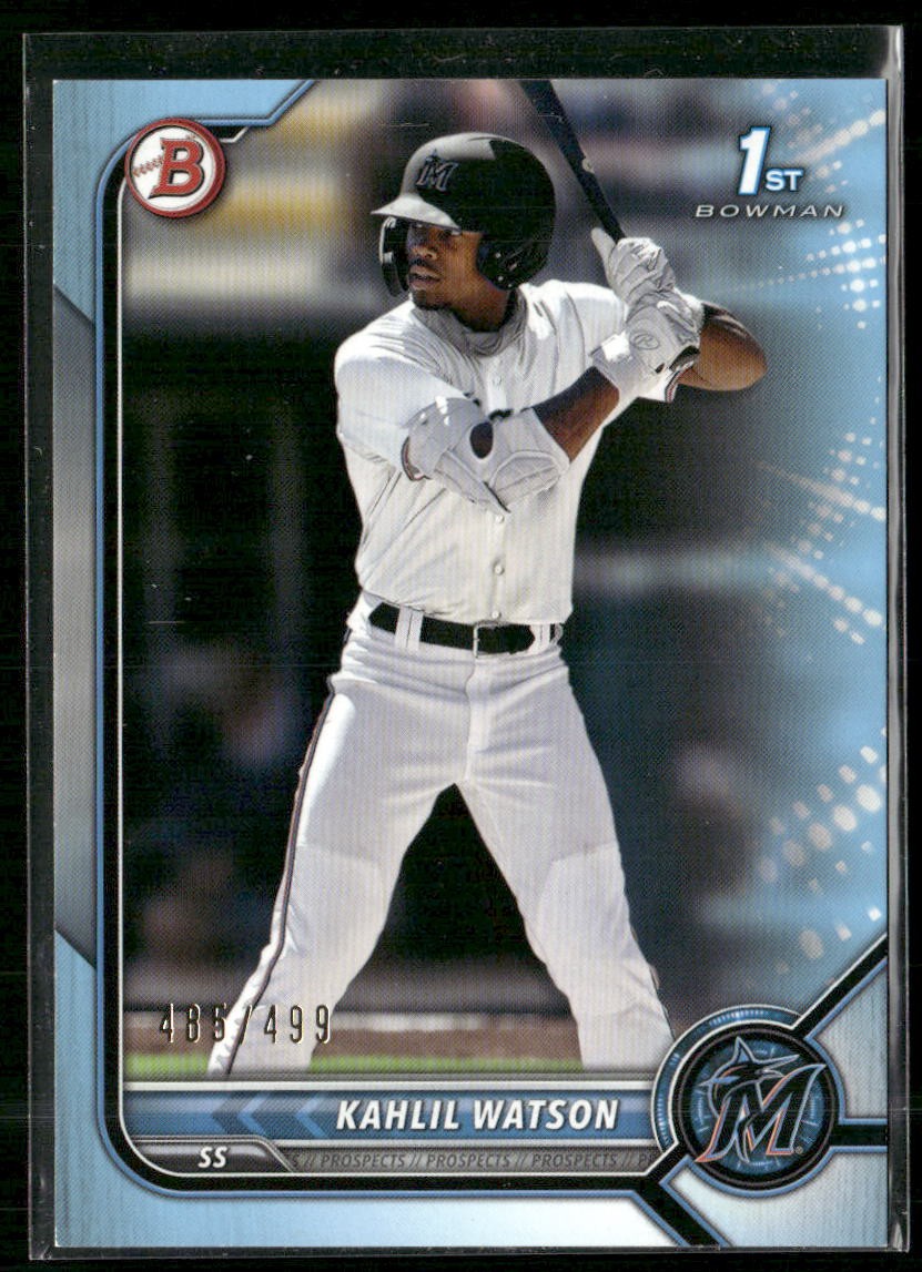 2022 Bowman #BP-3 Kahlil Watson Prospects Sky Blue #/499