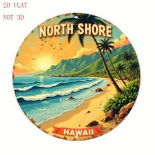 Hawaiian Tropical Beach Sunset North Tin Metal Signs Home D cor 8x8