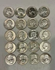 Lot of 20 90% silver 1964 circulated Washington quarters