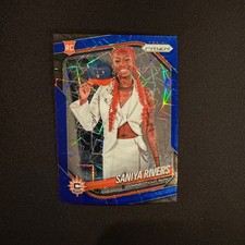 2025 Panini WNBA Prizm Saniya Rivers Rookie Variation Blue Velocity #150 RC