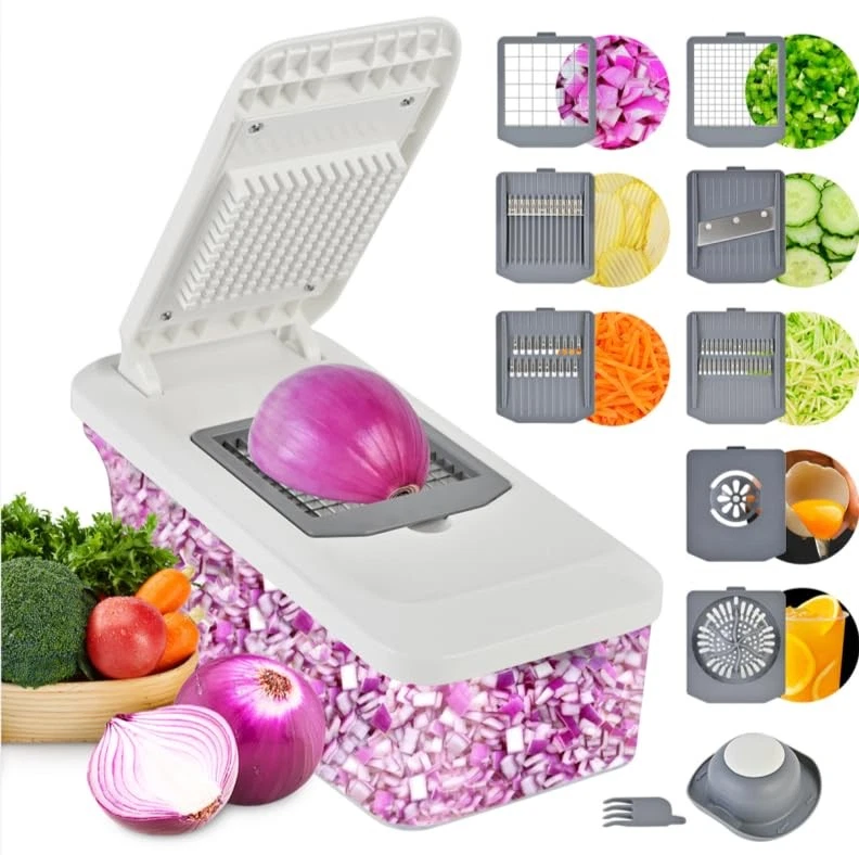 Vegetable Chopper Mandoline Slicer,6 Blade Pro Food Chopper, Onion Potato Dic...