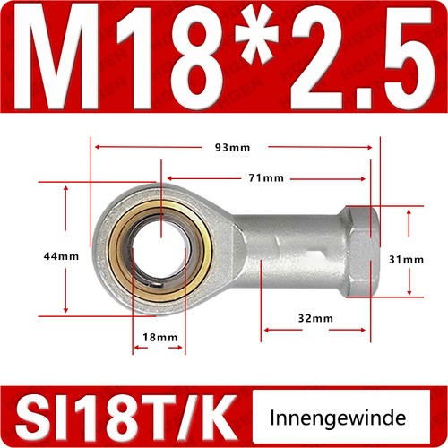 Rod End Bearings Female & Male Rose Joint Bearings Right Hand Thread - All Sizes - Picture 24 of 59