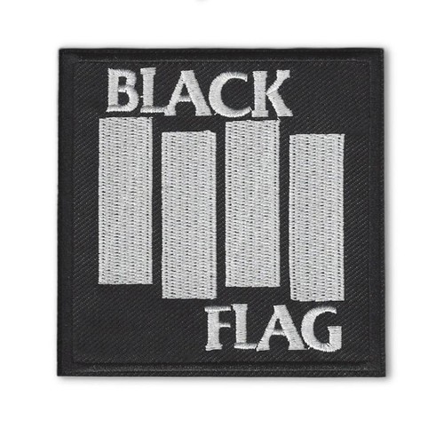 BLACK FLAG IRON ON PATCH 3.6" Punk Rock Band Music Embroidered Applique NEW - Picture 1 of 2
