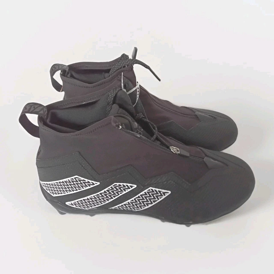 SIZE 12 ADIDAS NASTY FLY 2.0 FOOTBALL CLEATS BLACK METALLIC GV8309 MENS - Image 2 of 4