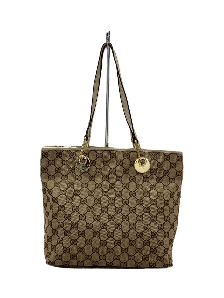 GUCCI GG Canvas Tote Bag with All-Over BEG Pattern