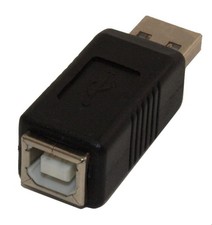 USB A Male/B Female Adapter Black
