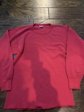 Vtg JE Morgan Long John Waffle Knit Thermal Shirt Men Medium Red USA Made