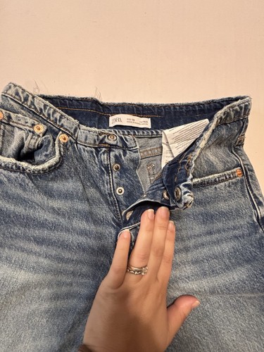 Girls Zara Wide Leg Jeans Size 10 Distressed - Picture 3 of 10