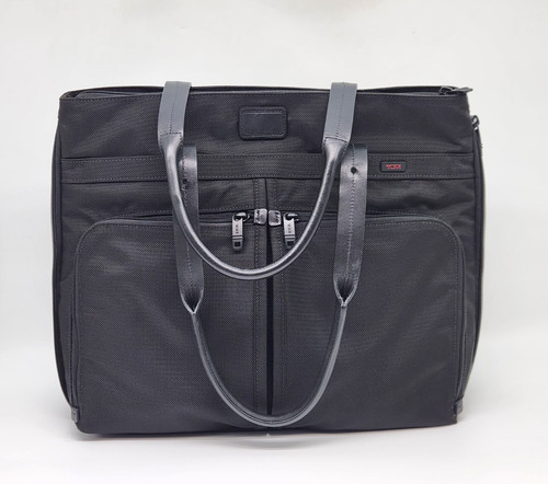 TUMI Alpha Bravo Companion Nylon Expandable Tote Laptop Bag Luggage Travel Black
