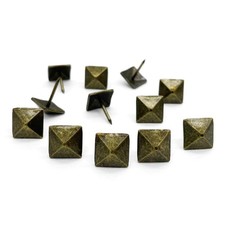 200pcs D12mmxL17mm Square Sofa Upholstery Tacks Brass Antique Bronze Color Wo...