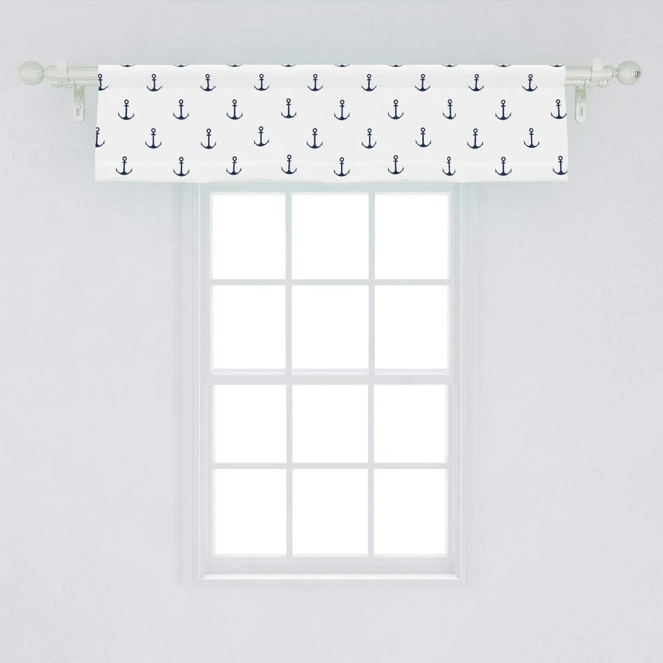 Cenefa Ventana Náutica Lunarable, Patrón de Anclaje en Colores Vivos Nave Surrealista I Foto 2 de 4