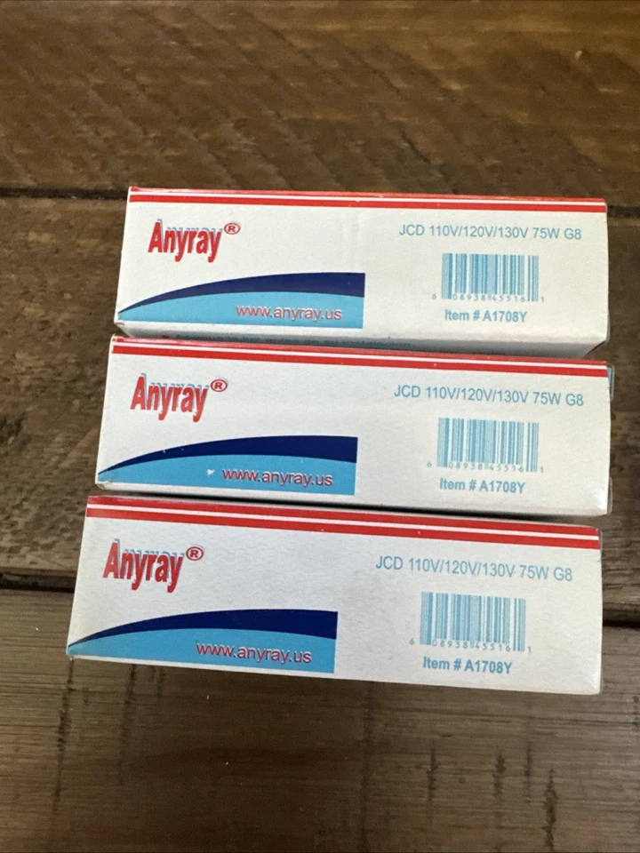 75W - 120V JCD G8 Base (Clear) Hgn Light Bulb (3 Pack) Anyray - Image 3 of 3