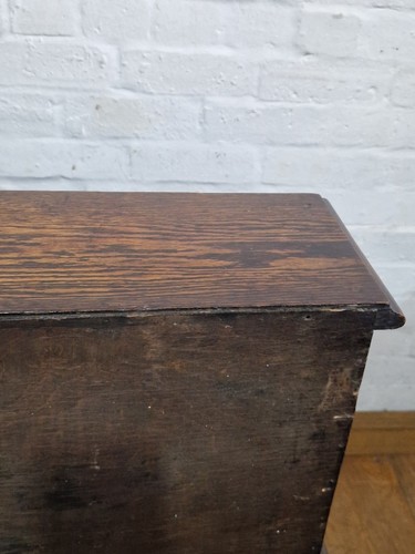 Antique industrial oak writing bureau - Tambour Roll Top desk with drawer - Picture 15 of 20