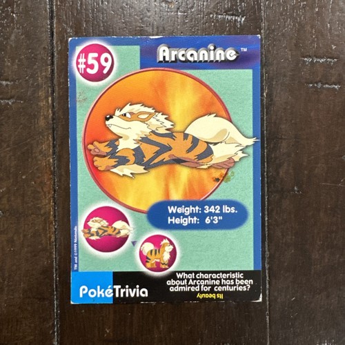 1999 Burger King Pokémon The First Movie Card Arcanine #59 Poketrivia VTG TCG