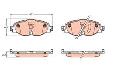 Front TRW-OE GDB2143 Brake Pad Set, disc brake for AUDI,VW