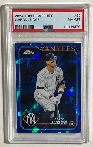 2024 Topps Chrome Sapphire #99 Aaron Judge PSA 8 Yankees