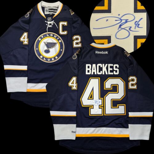 David Backes signed St.Louis Blues Alternate Reebok hockey jersey XL NHL COA
