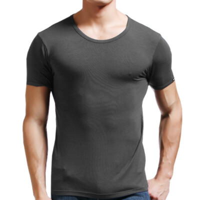 Men's Short Sleeve Top Tee Modal T-Shirt Round Neck Classic Jerseys Clothing