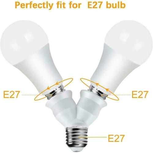 E27 1 Bis 2 E27 Led -Glühbirnenlampenadapter -Konverter N -Socket V5M M8Y4 F4C3 - Picture 6 of 12