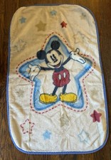 Mickey Mouse Star Luxury plush fleece baby blanket red white blue Minky