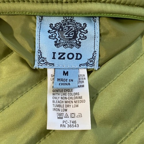IZOD, Oliva Claro, Reversible, Acolchado con Cremallera, Chaleco Aislante de Vellón, Talla M - Imagen 5 de 5