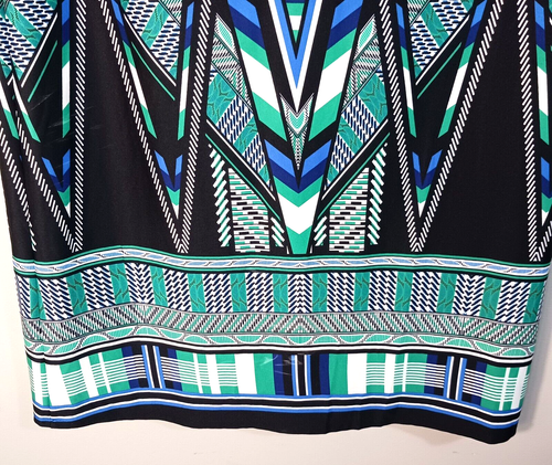 New Directions Halter Maxi Dress Womens Size L Geometric Stretch Knit Round Neck - Picture 4 of 16
