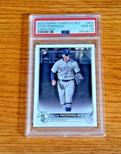 JULIO RODRIGUEZ 2022 Topps Complete Sets #659 Rookie RC PSA 10 Factory Variation