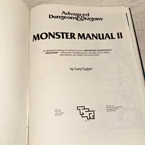 Advanced Dungeons & Dragons Monster Manual 2 II. Gary Gygax TSR 1983. - Picture 7 of 16