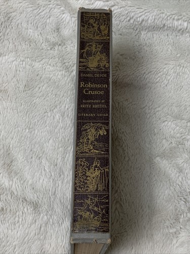 Robinson Crusoe Daniel Defoe Illustrated Fritz Kredel Literary Guild Vtg 1946 - Foto 2 di 9