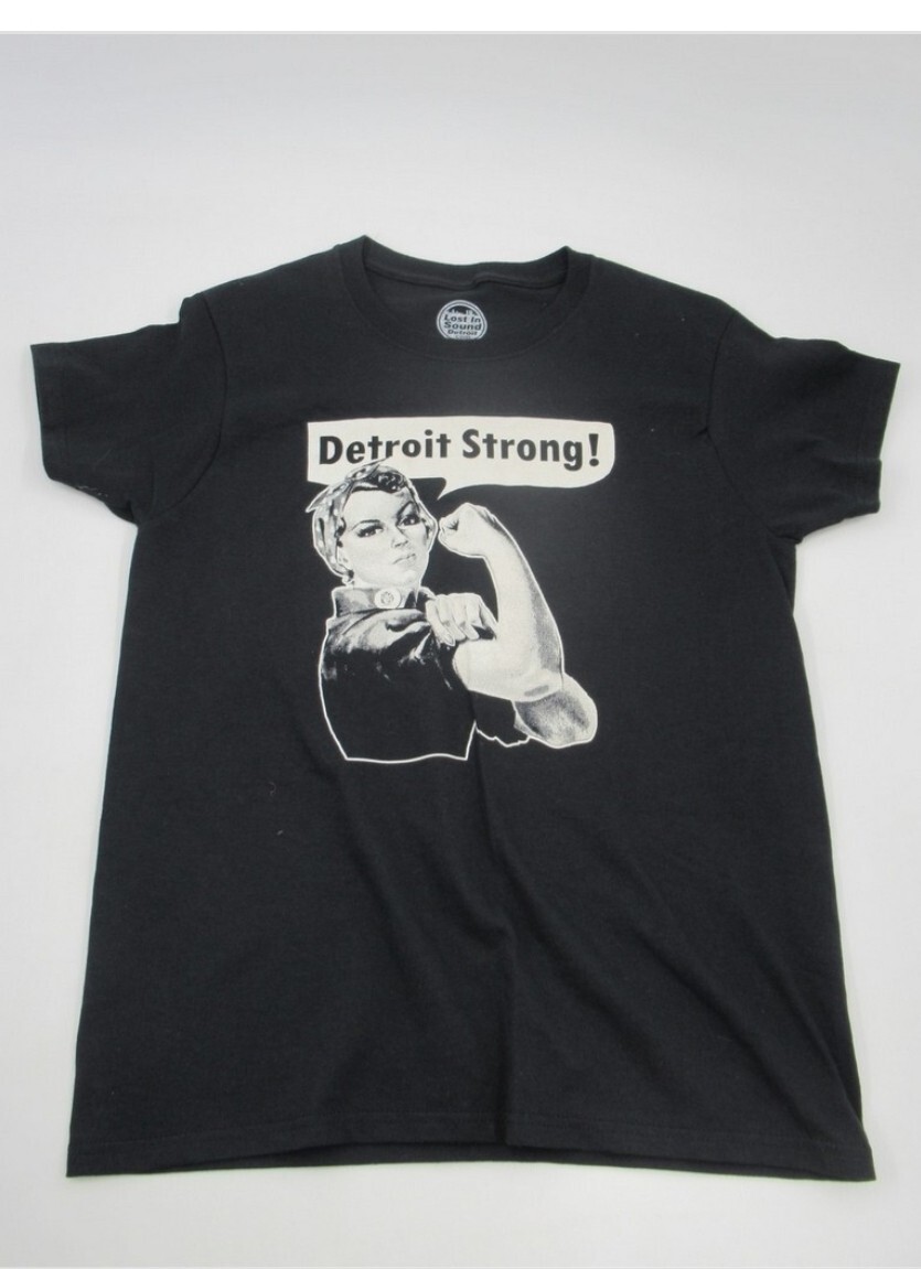 ROSIE THE RIVETER -Detroit strong woman power - Womens Cotton T-Shirt ...