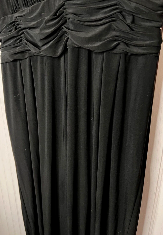 Mono Evan-Picone para mujer 16 negro sin mangas tejido ojo de cerradura botón elástico NUEVO Foto 4 de 4