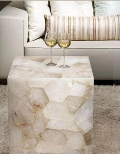 45.7cm x 18 " Quartz Cube Table Top / Quartz Canapé Côté Intérieur - Picture 1 of 3