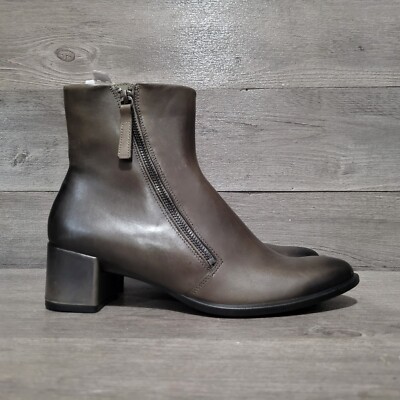 ECCO Women's Size 11-11.5 Shape 35 Block Size Zip Bootie Fashion Boot Grey