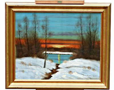 Finn Dannerfjord   Winterlandschaft   Öl auf Leinwand   signiert, mit Rahmen