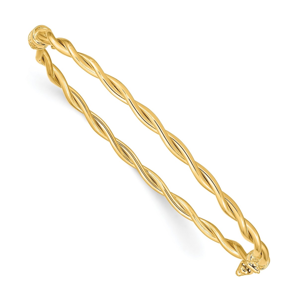 14k Yellow Gold Twisted Hinged Bangle Bracelet | eBay