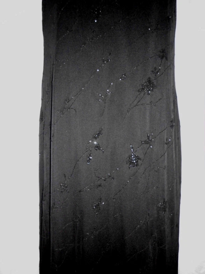 Vintage City Triangles Formal Maxi Dress Size M Black Sparkle Lined Polyester  - Image 3 of 4