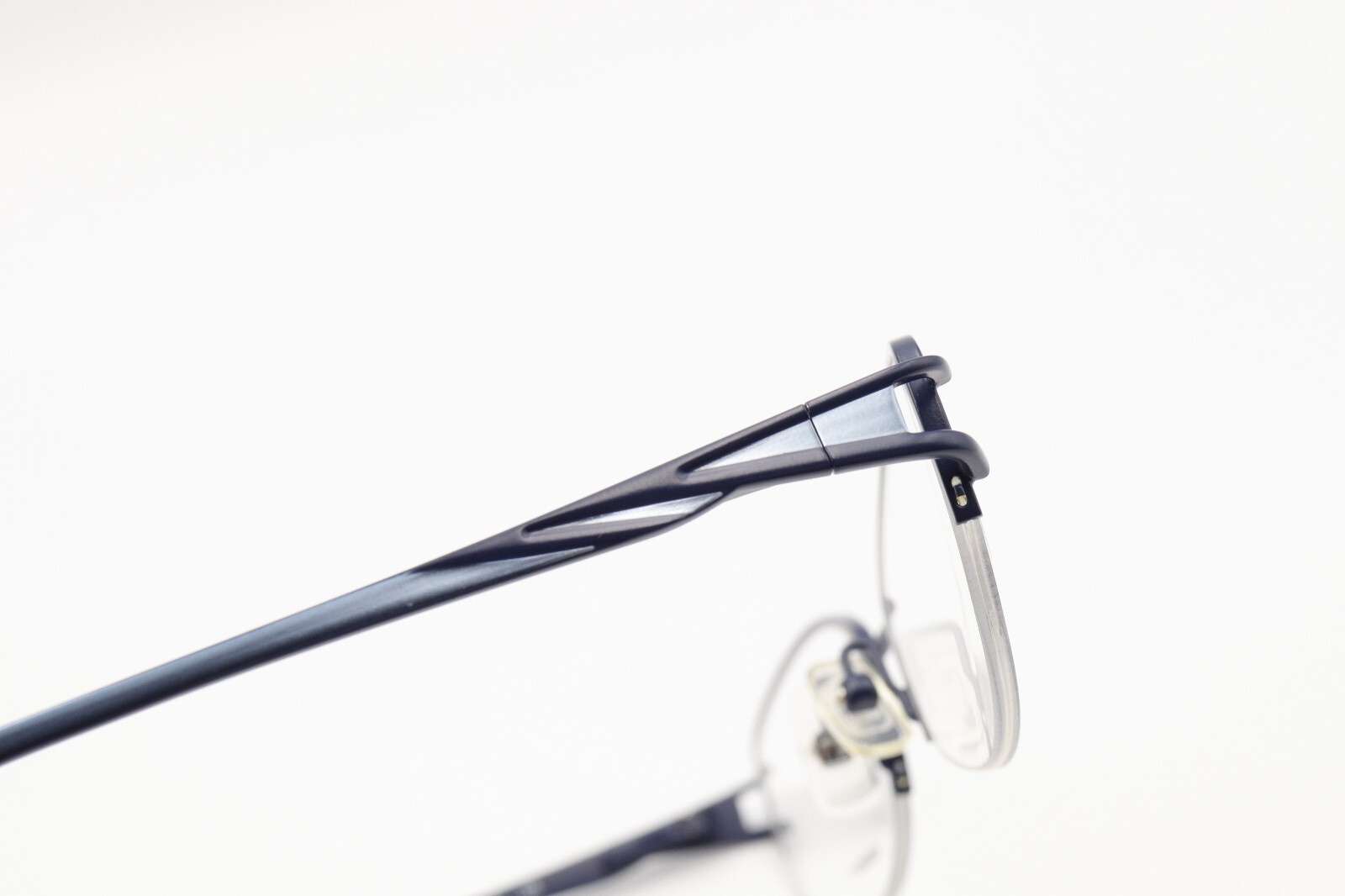 MARCHON NYC CHRYSTIE 412 Blue 51-16-135 Half Rimless Frames Flex Hinges L613