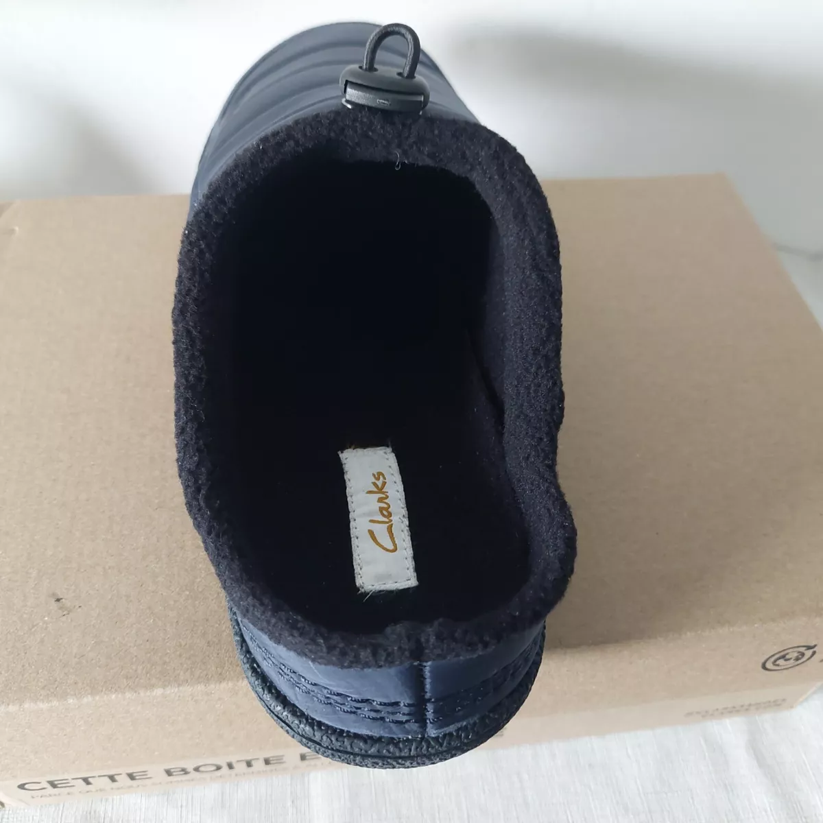 Clarks hotsell navy mules
