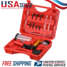 Hand Held Vacuum Pressure Pump Tester Set Brake Fluid Bleeder Bleeding Kit + Box