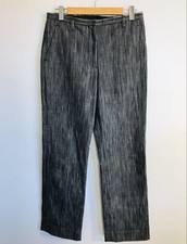 Marc Jacobs Sz 10 (US 6) Grey Striped Canvas High Waist, Wide Leg, Desinger Pant