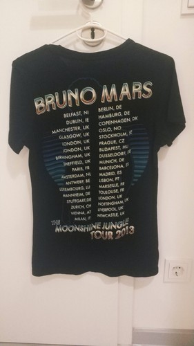 Original Merch Bruno Mars Shirt S schwarz blau Moonshine Jungle Tour 2013 Europa - Bild 3 von 3