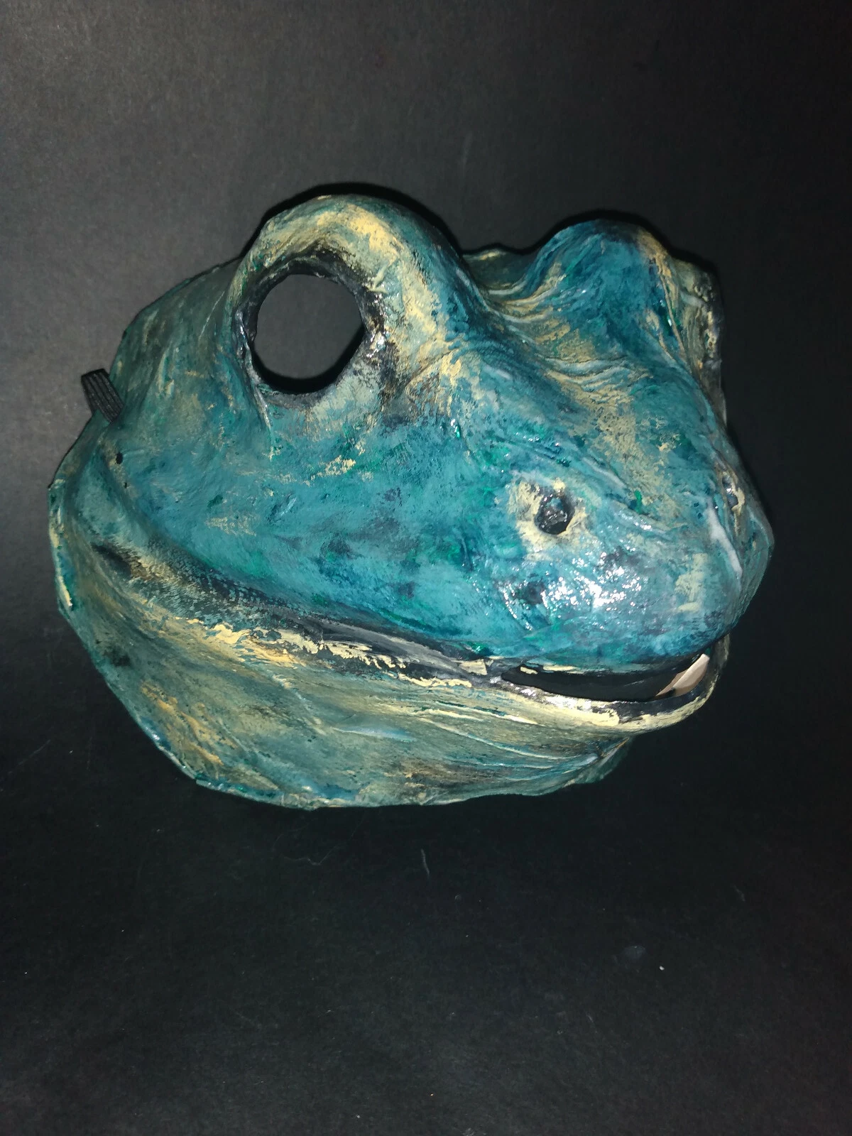 Original Paper Mache Frog Mask, Amphibian Frog, Toad Mask, Party Animal Mask