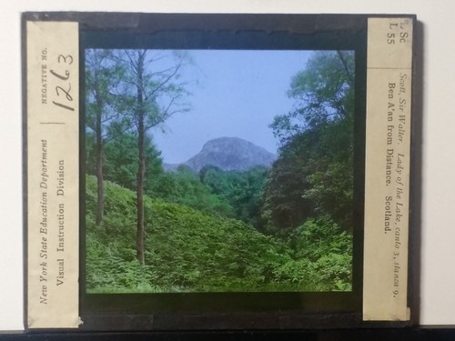 Ben A'am from Distance, Scotland, Lady of the Lake, Magic Lantern Glass Slide - Afbeelding 6 van 8
