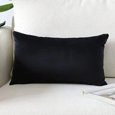  Luxury Velvet Pillow Covers Super Soft Decorative Rectangle 16" x 24" Black