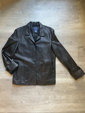 Façonnable Womens 100% Lambskin Leather Button Front Jacket Size M