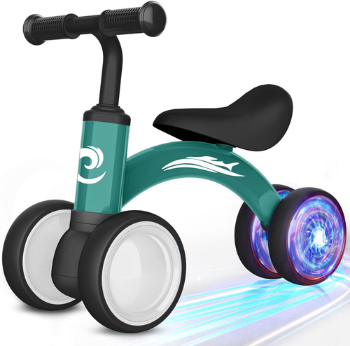 Colorful Lighting Baby Balance Bike Toys for 1 Year Old Boy Girl Gifts, 10-36 Mo