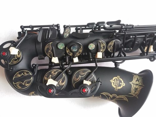 Japan BSUZUKI Alto Saxophone E Flat Matte Black Sax with case and mouthpieces - Picture 6 of 6