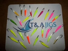 T&A Jigs Crazy Wacky Goofy Pompano Jigs 1/8 oz 15 jigs Mixed Colors lot of 15