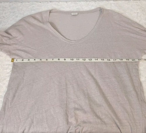 Poetry Damen 100% Leinen Popover Tunika mauve hellbraun 3/4 Arm UK 14  - Bild 3 von 5