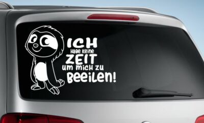 AUFKLEBER Auto Tattoo Car Spruch Text Sloth Faultier Chill Chillen Zeit Ruhe 102